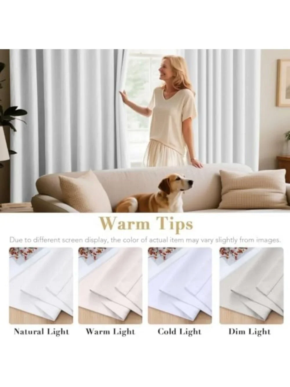 Thermal Insulated White Curtains 84